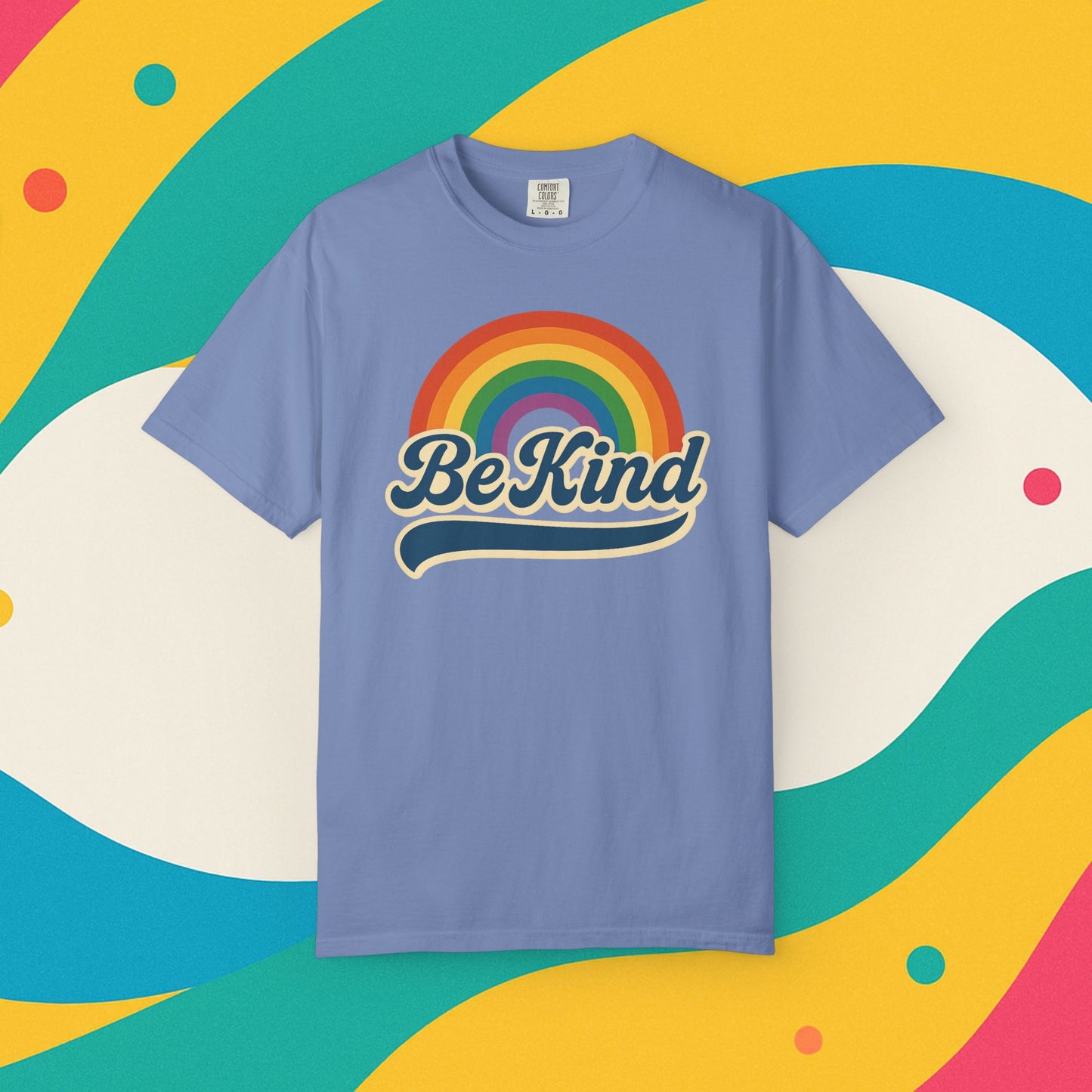 Be Kind Retro T-Shirt Blue