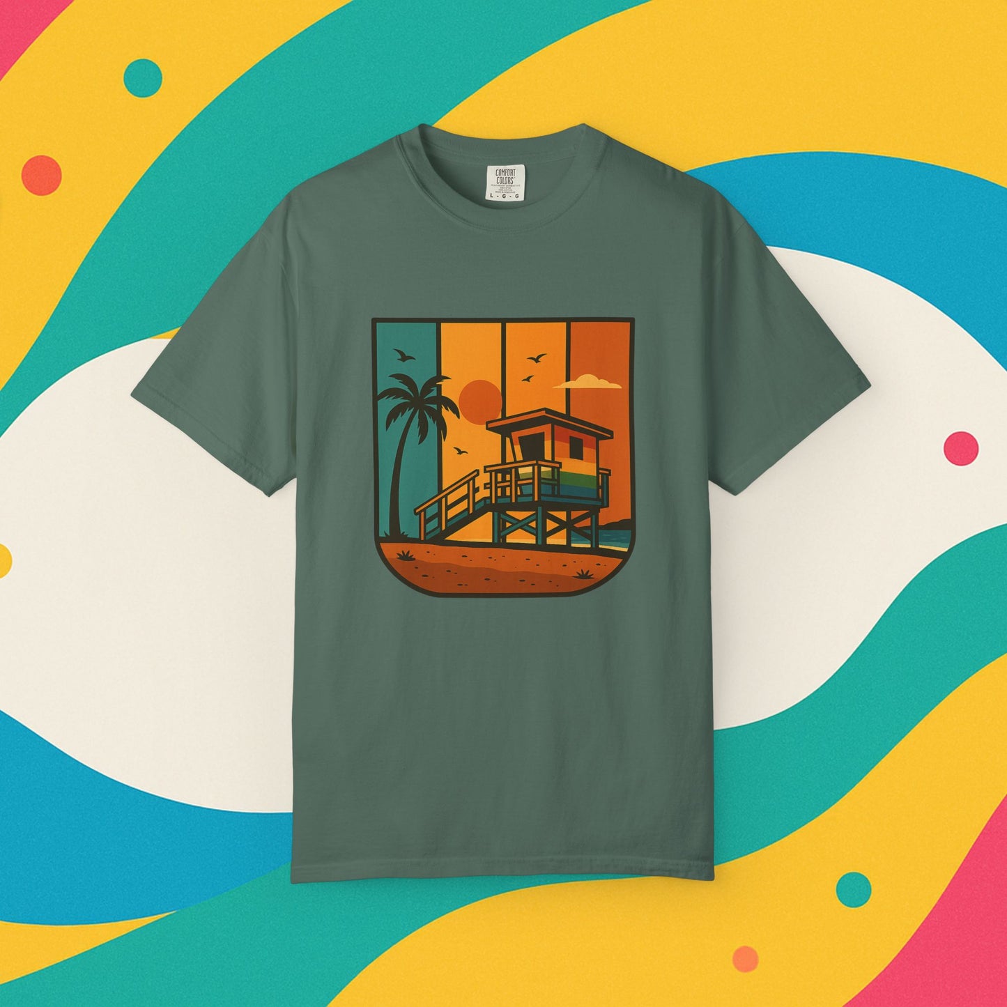 Lifeguard Station Garment-Dyed T-shirt - Progress Over Perfection Design