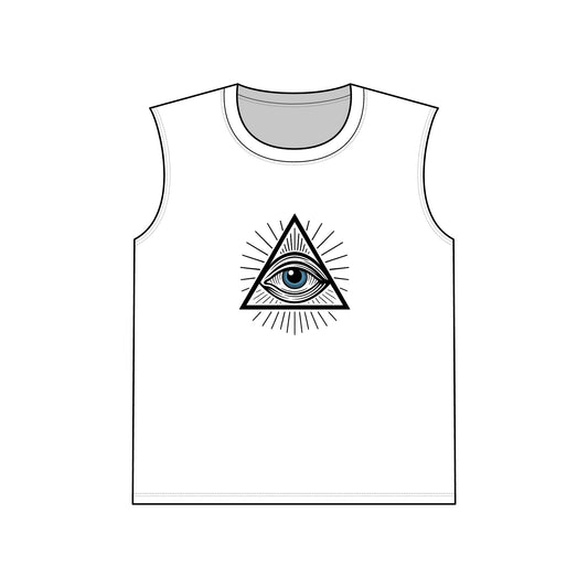 All Seeing Eye Muscle Tank, Summer Tank Top, Casual Sleeveless Shirt, Vacation Wear, Outdoor Fitness Apparel, Gift for Beach Lovers