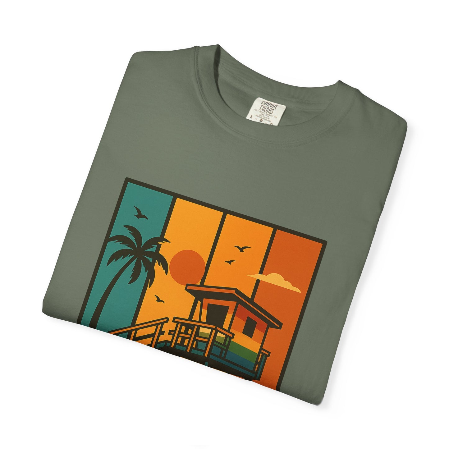 Lifeguard Station Garment-Dyed T-shirt - Progress Over Perfection Design