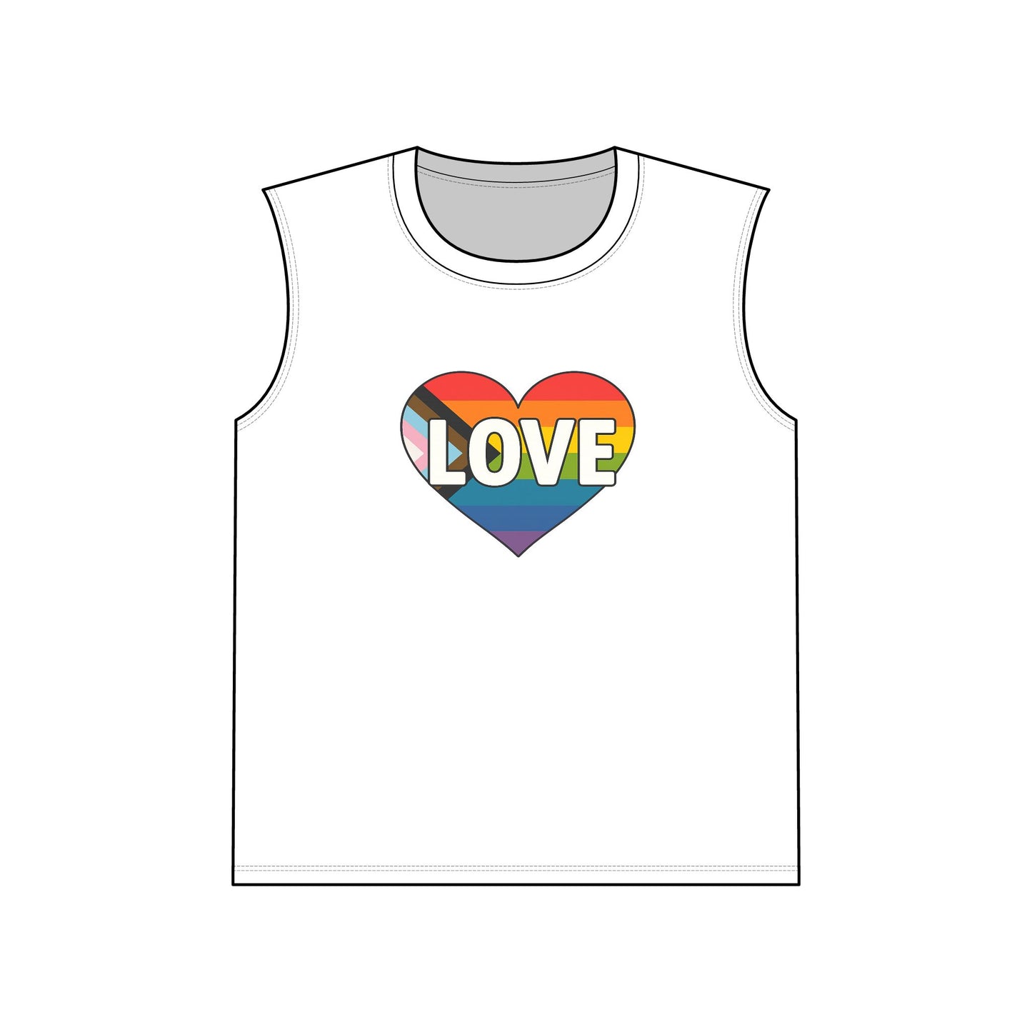 Pride Love Muscle Tank, Summer Tank Top, Casual Sleeveless Shirt, Vacation Wear, Outdoor Fitness Apparel, Gift for Beach Lovers