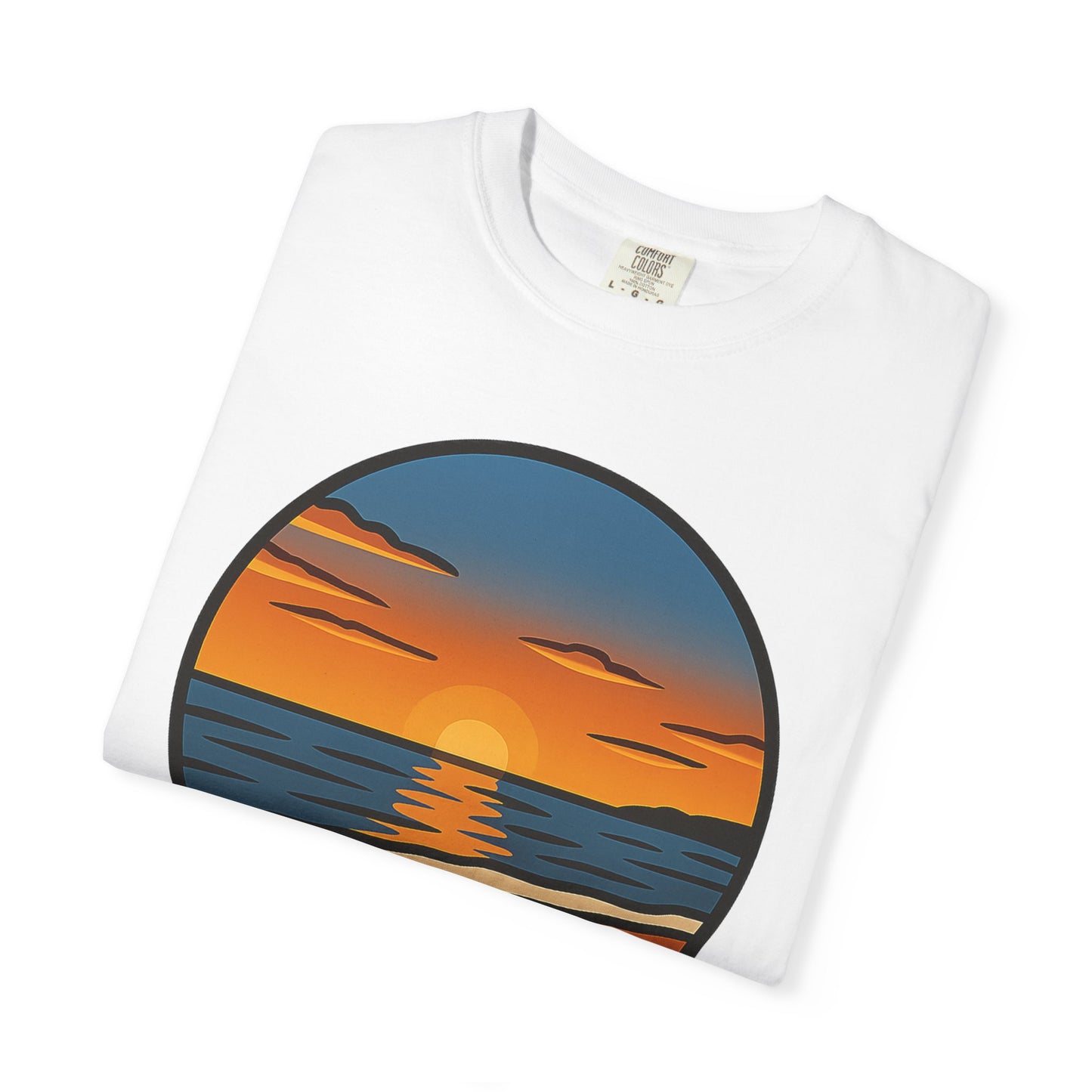 Sunset Garment-Dyed T-shirt - Progress Over Perfection Design