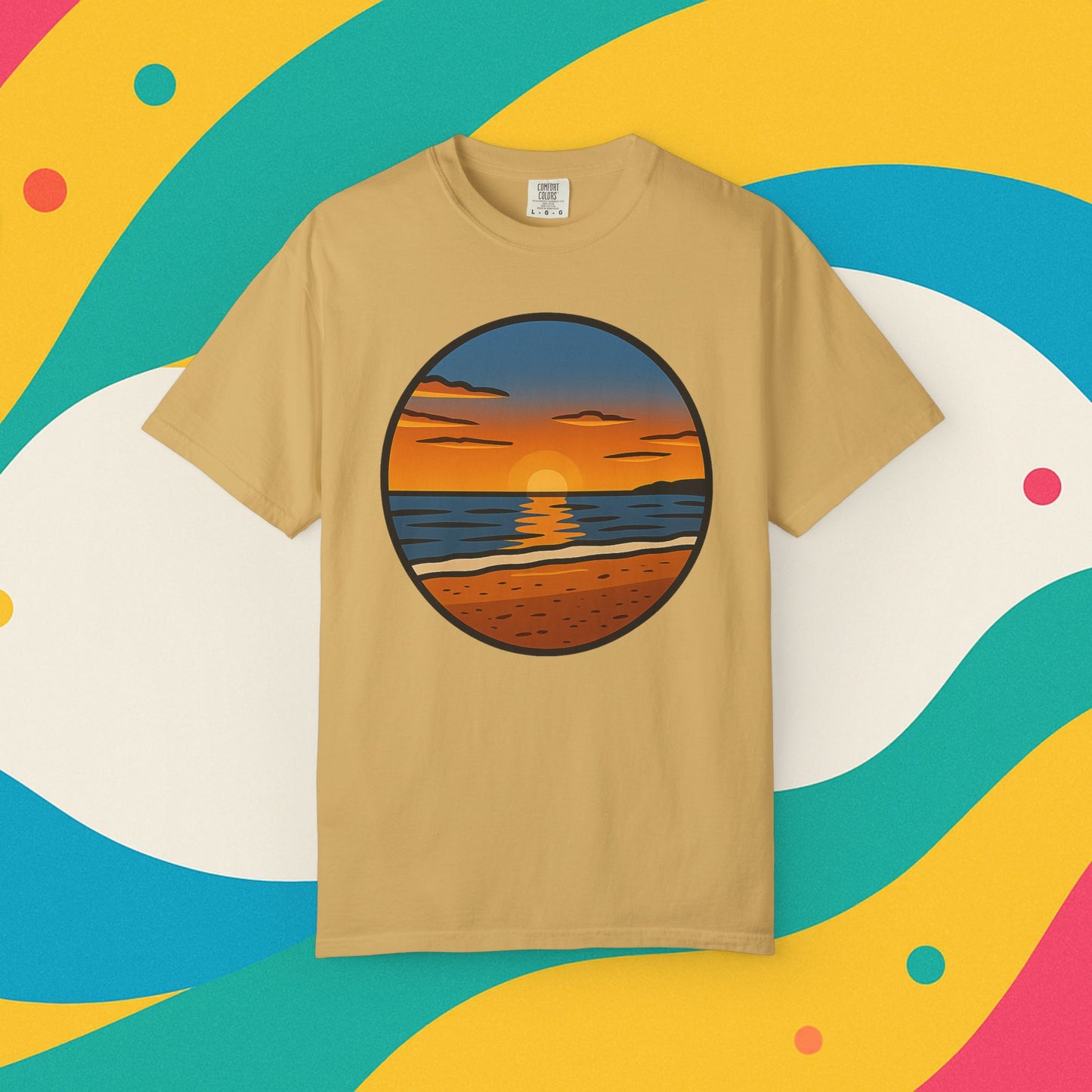 Sunset Garment-Dyed T-shirt - Progress Over Perfection Design