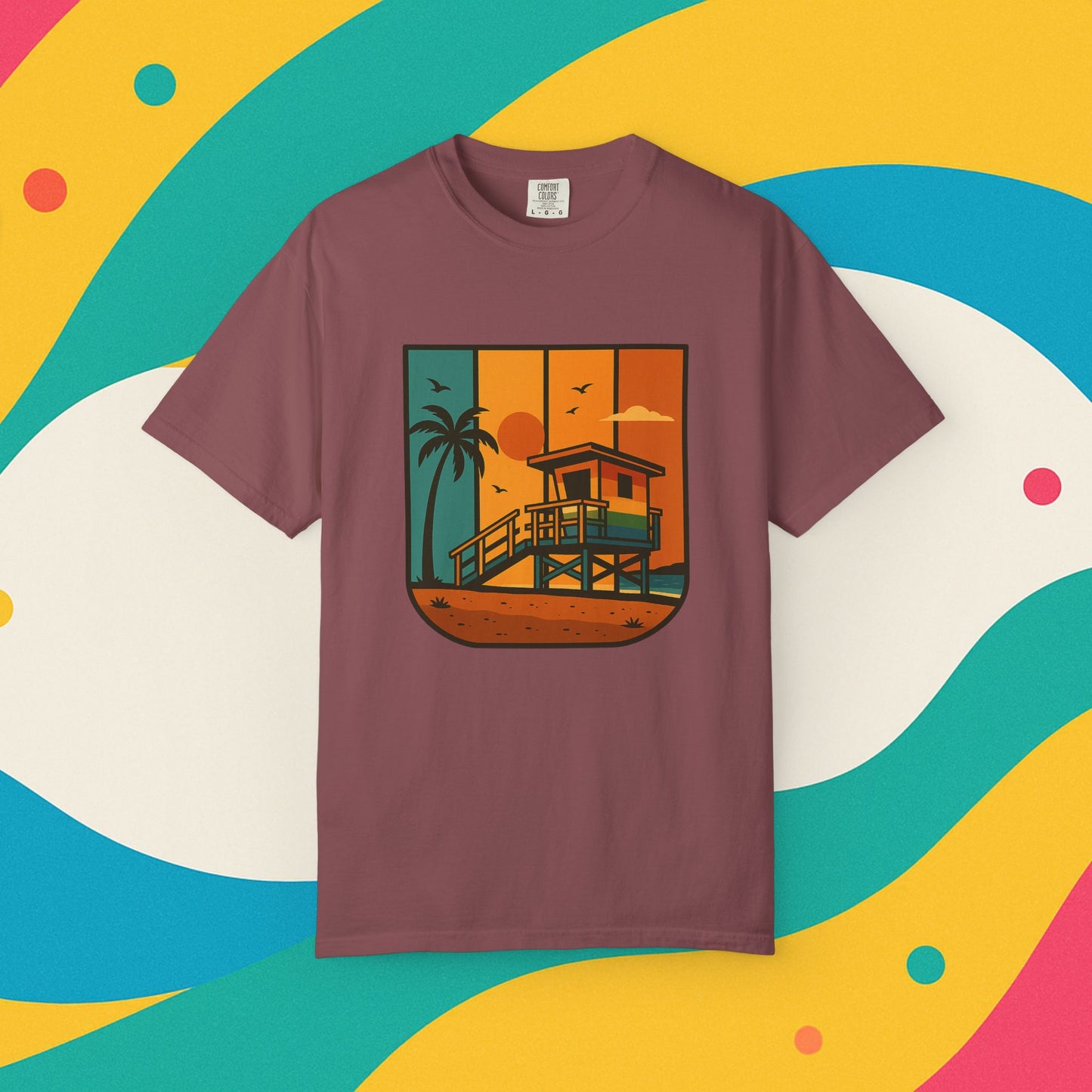 Lifeguard Station Garment-Dyed T-shirt - Progress Over Perfection Design