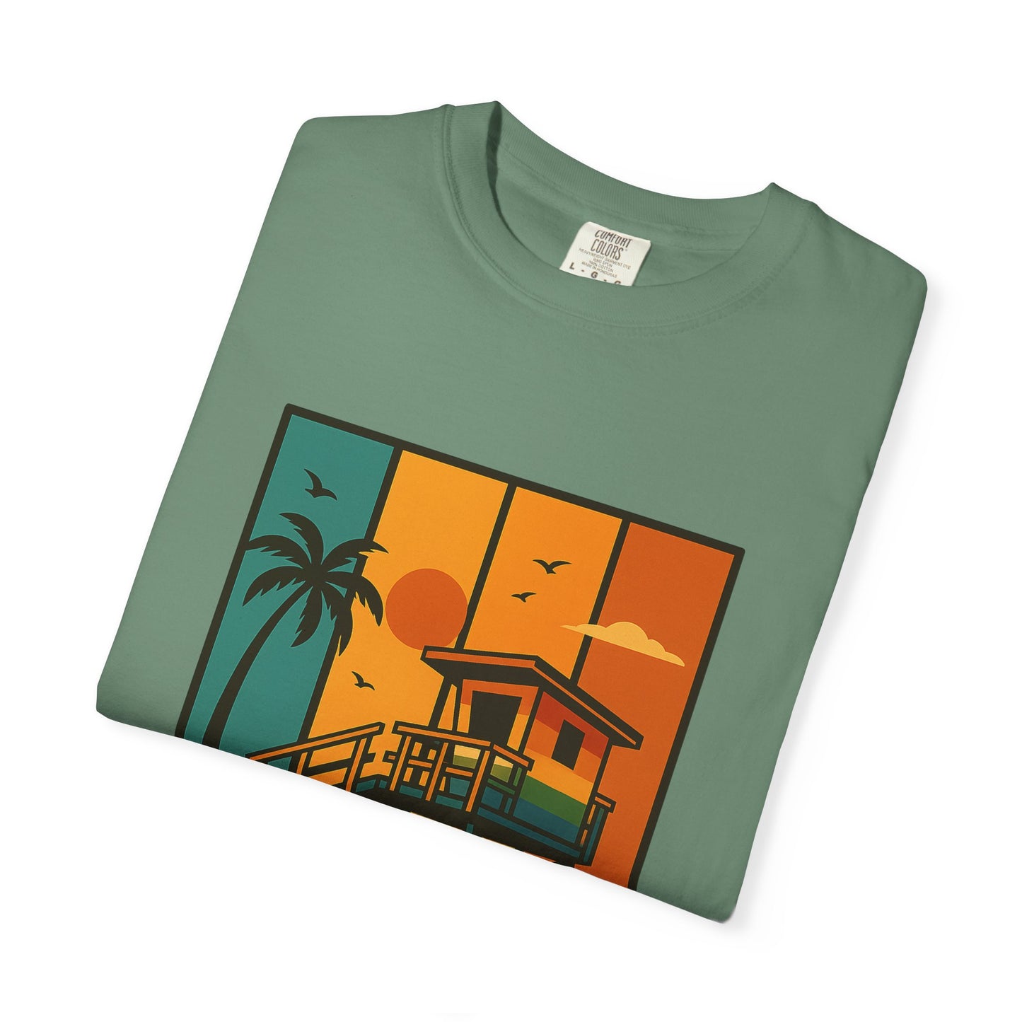 Lifeguard Station Garment-Dyed T-shirt - Progress Over Perfection Design