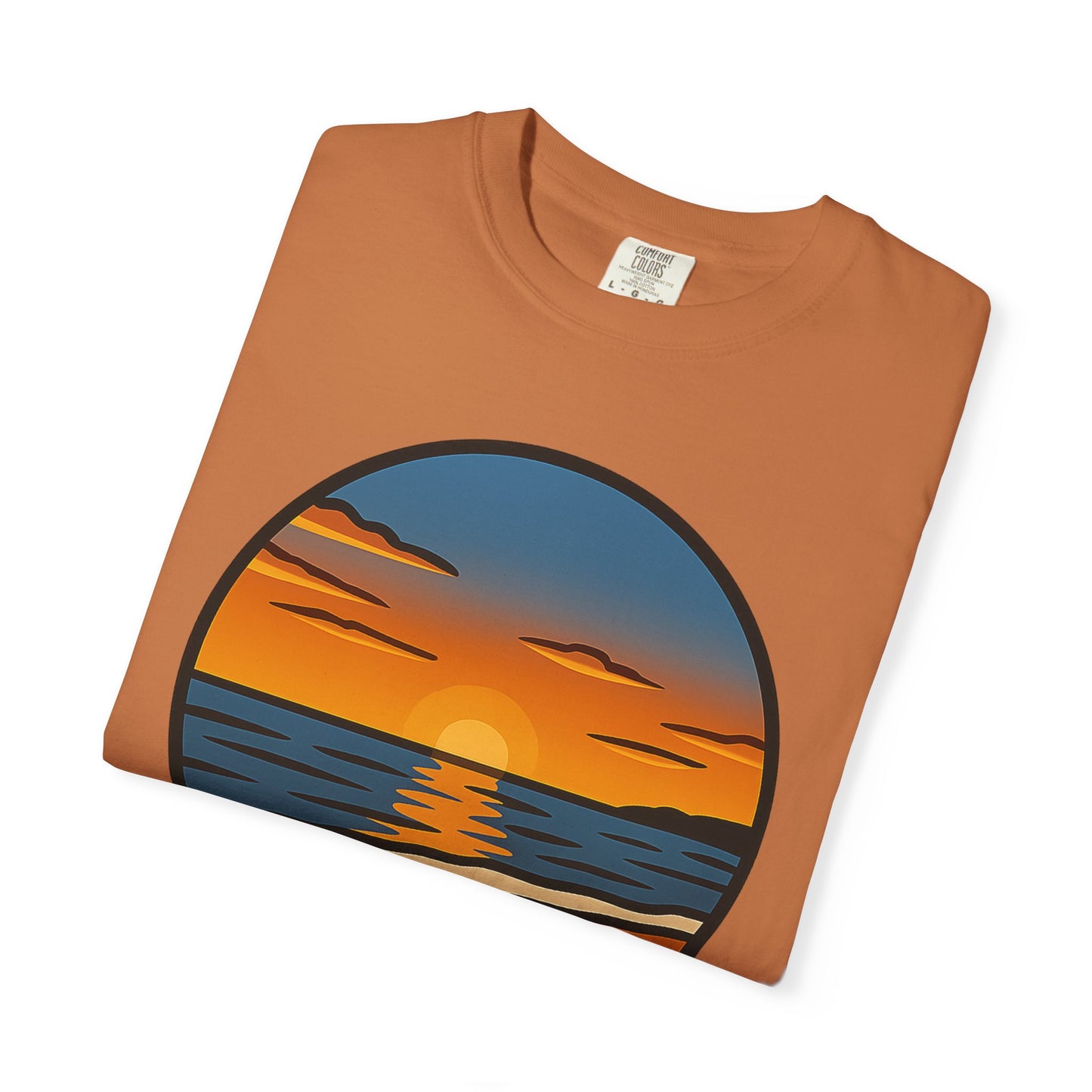 Sunset Garment-Dyed T-shirt - Progress Over Perfection Design