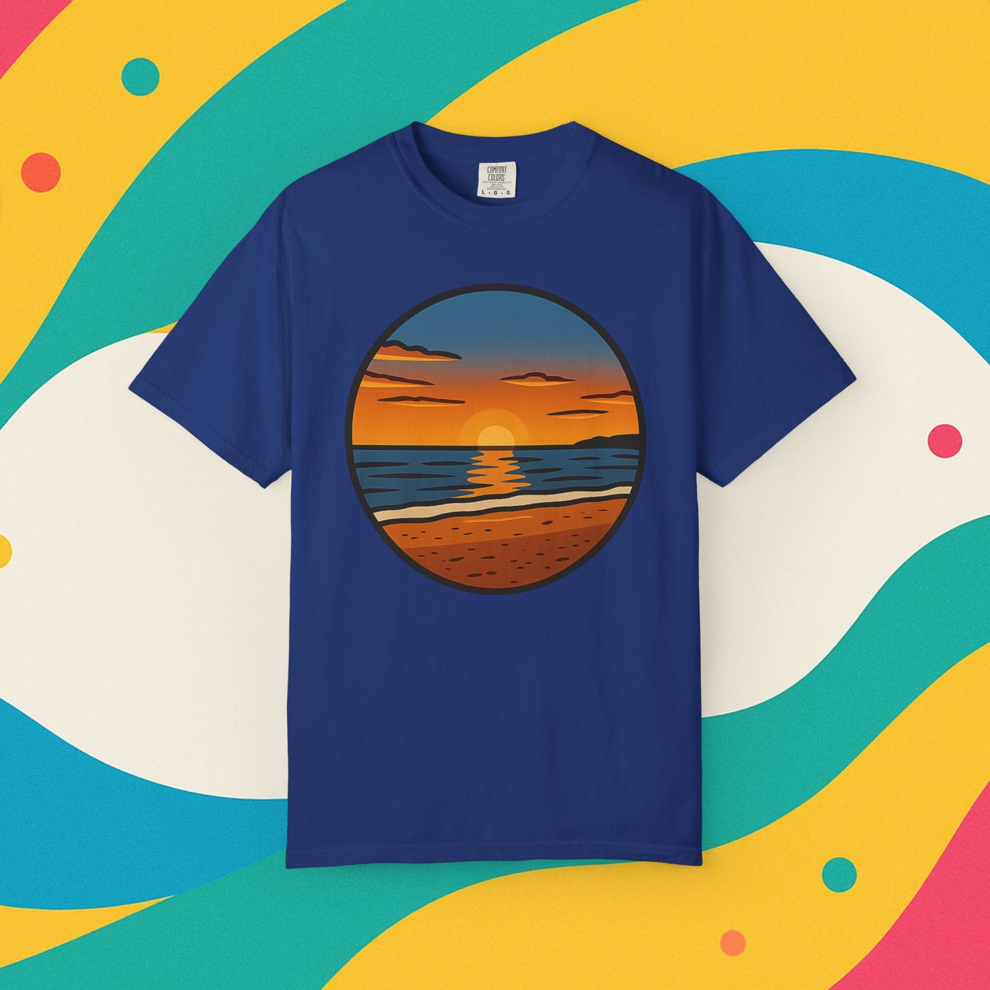 Sunset Garment-Dyed T-shirt - Progress Over Perfection Design