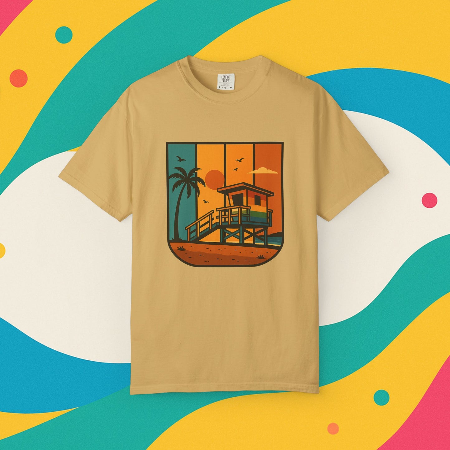 Lifeguard Station Garment-Dyed T-shirt - Progress Over Perfection Design