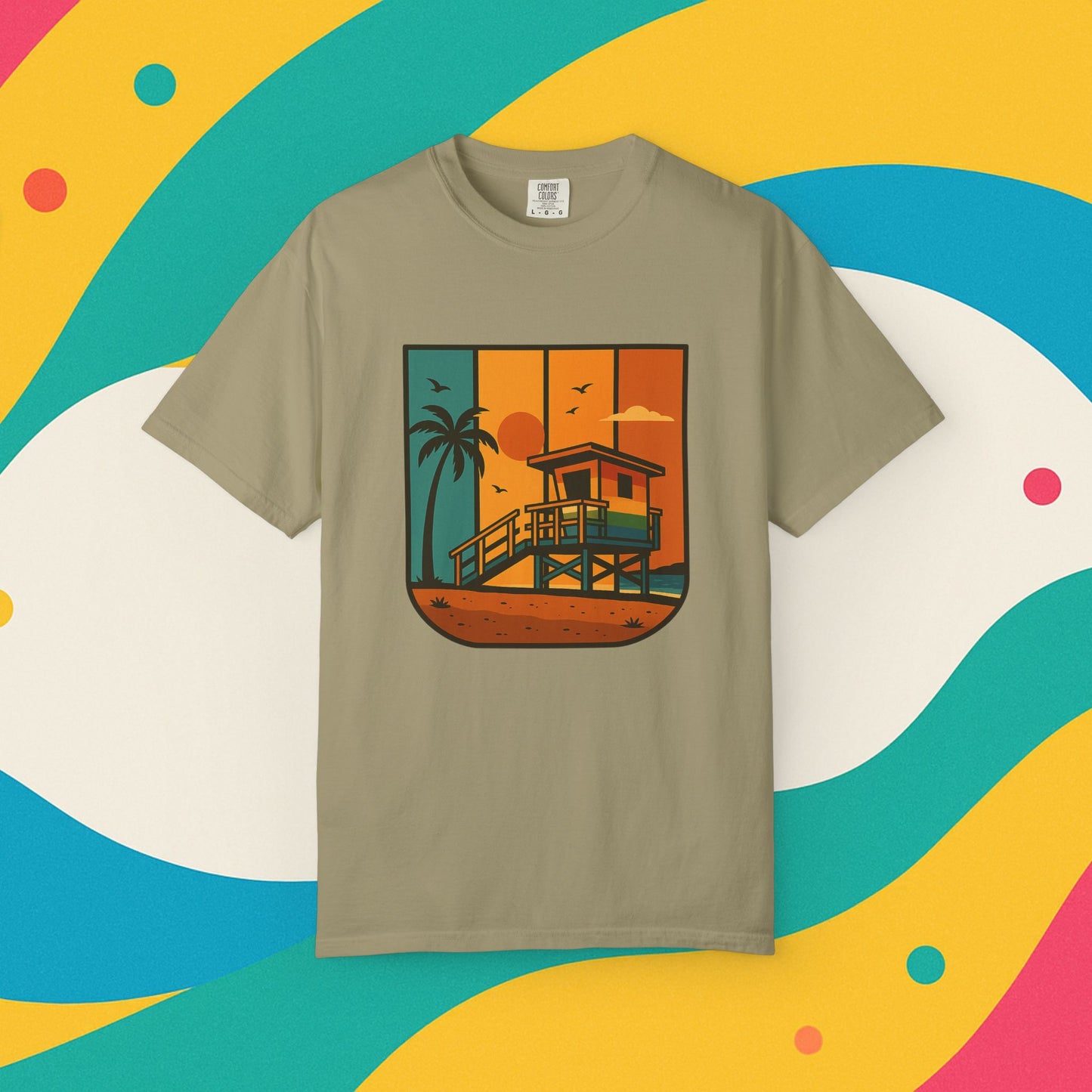Lifeguard Station Garment-Dyed T-shirt - Progress Over Perfection Design