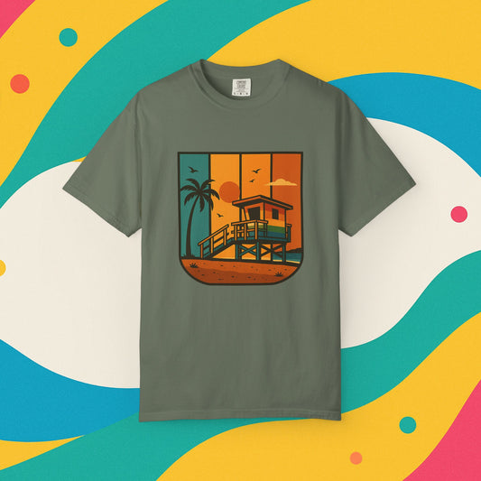 Lifeguard Station Garment-Dyed T-shirt - Progress Over Perfection Design