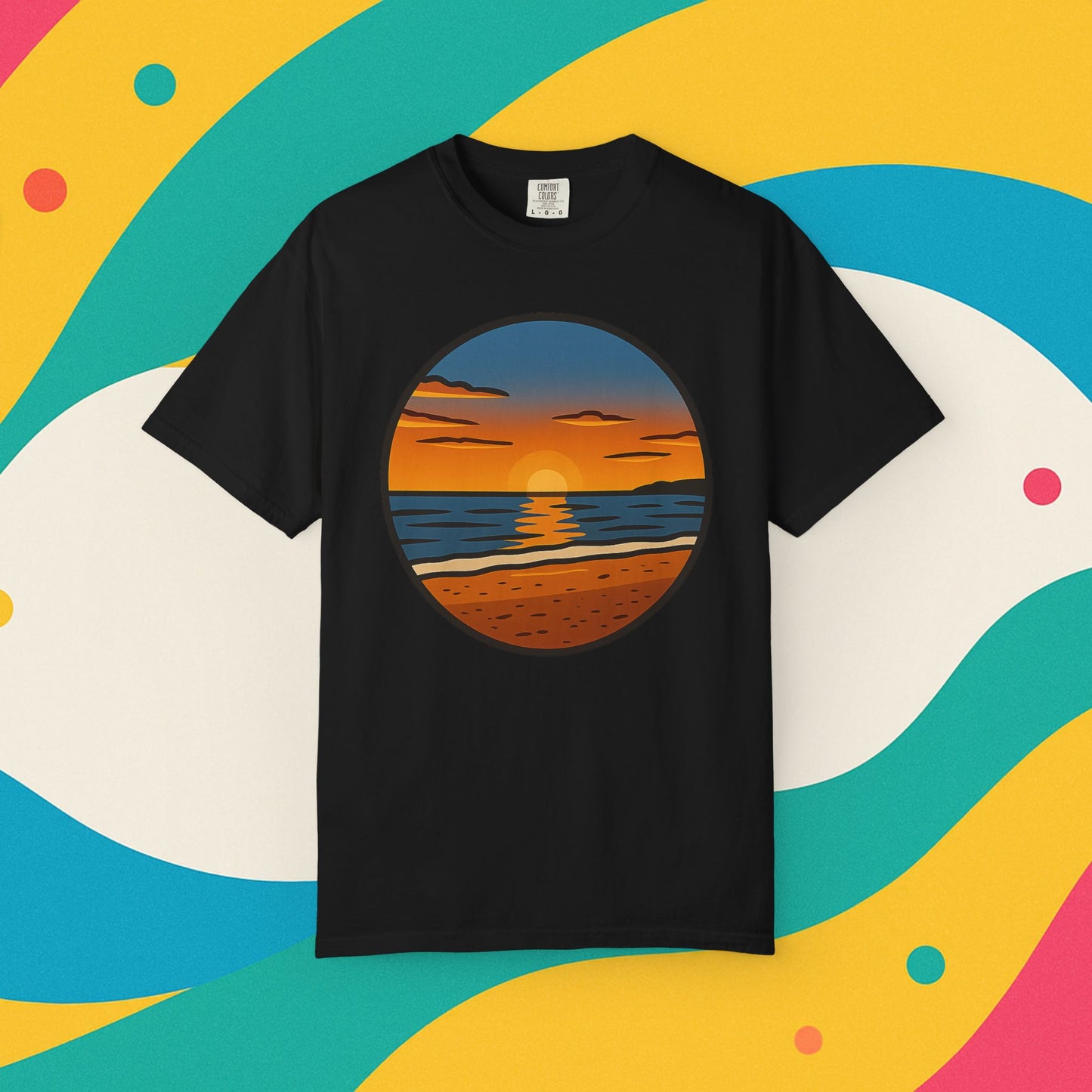 Sunset Garment-Dyed T-shirt - Progress Over Perfection Design