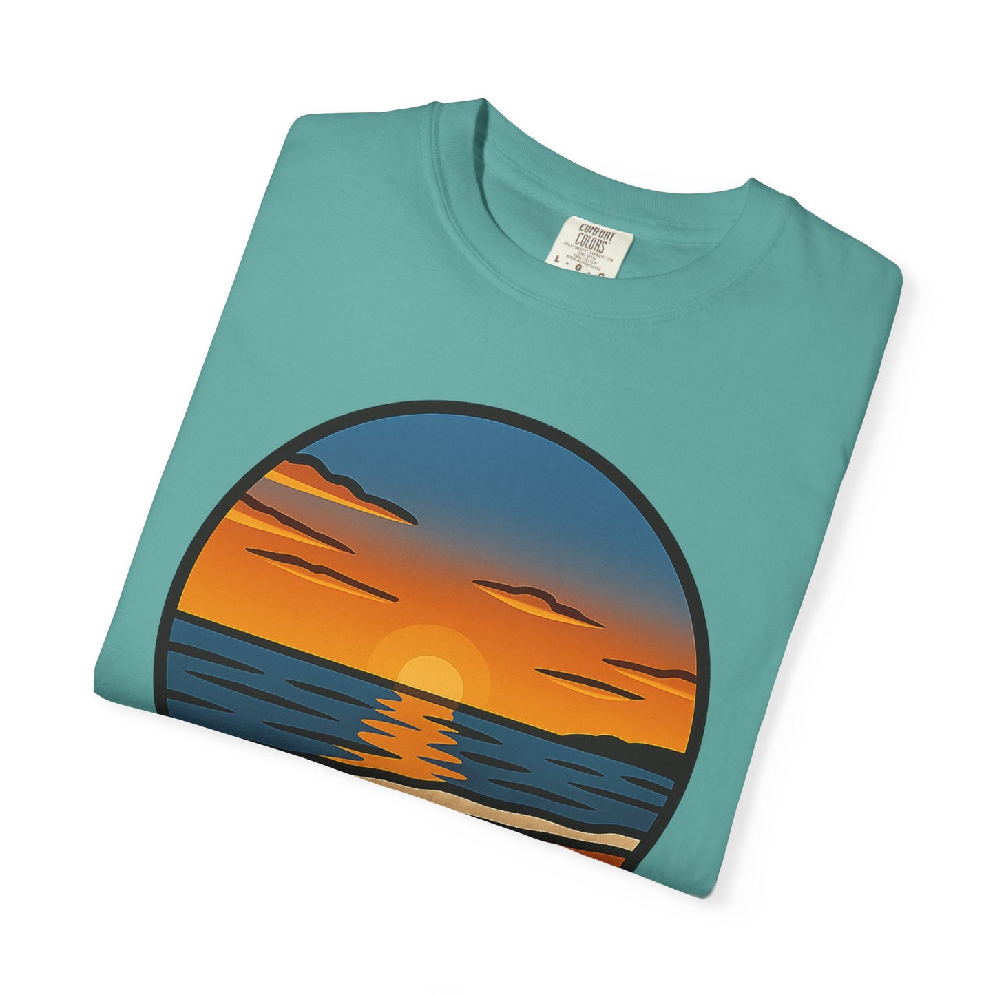 Sunset Garment-Dyed T-shirt - Progress Over Perfection Design
