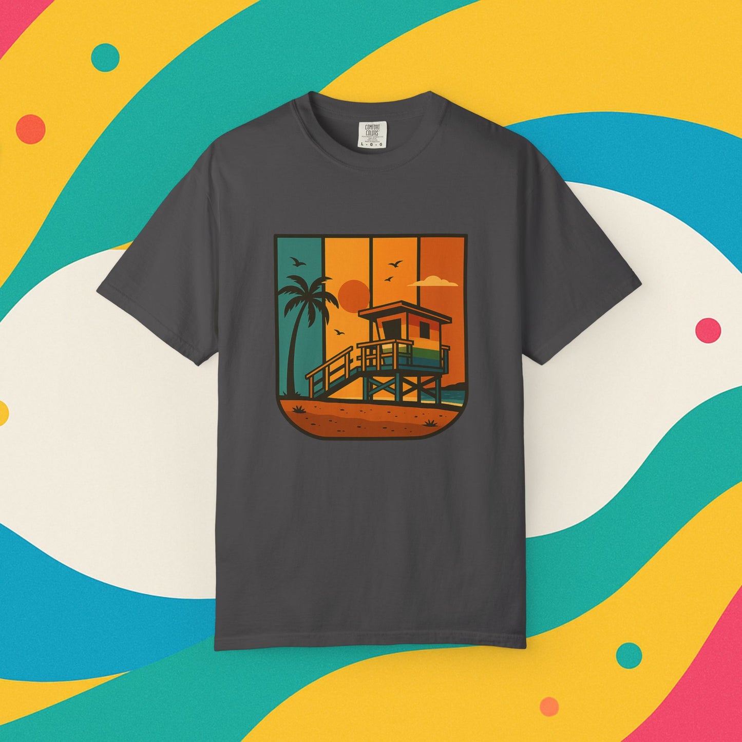 Lifeguard Station Garment-Dyed T-shirt - Progress Over Perfection Design