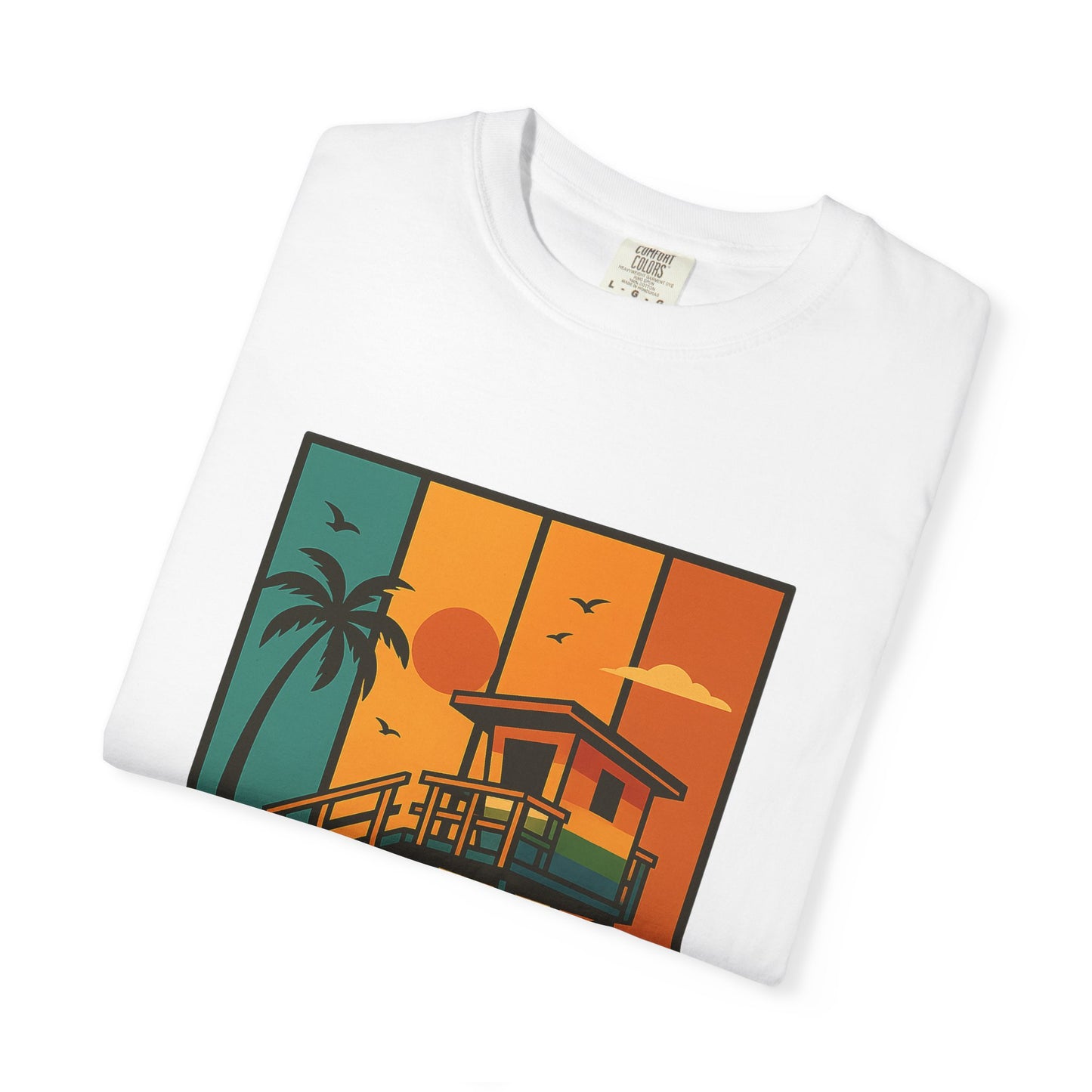 Lifeguard Station Garment-Dyed T-shirt - Progress Over Perfection Design
