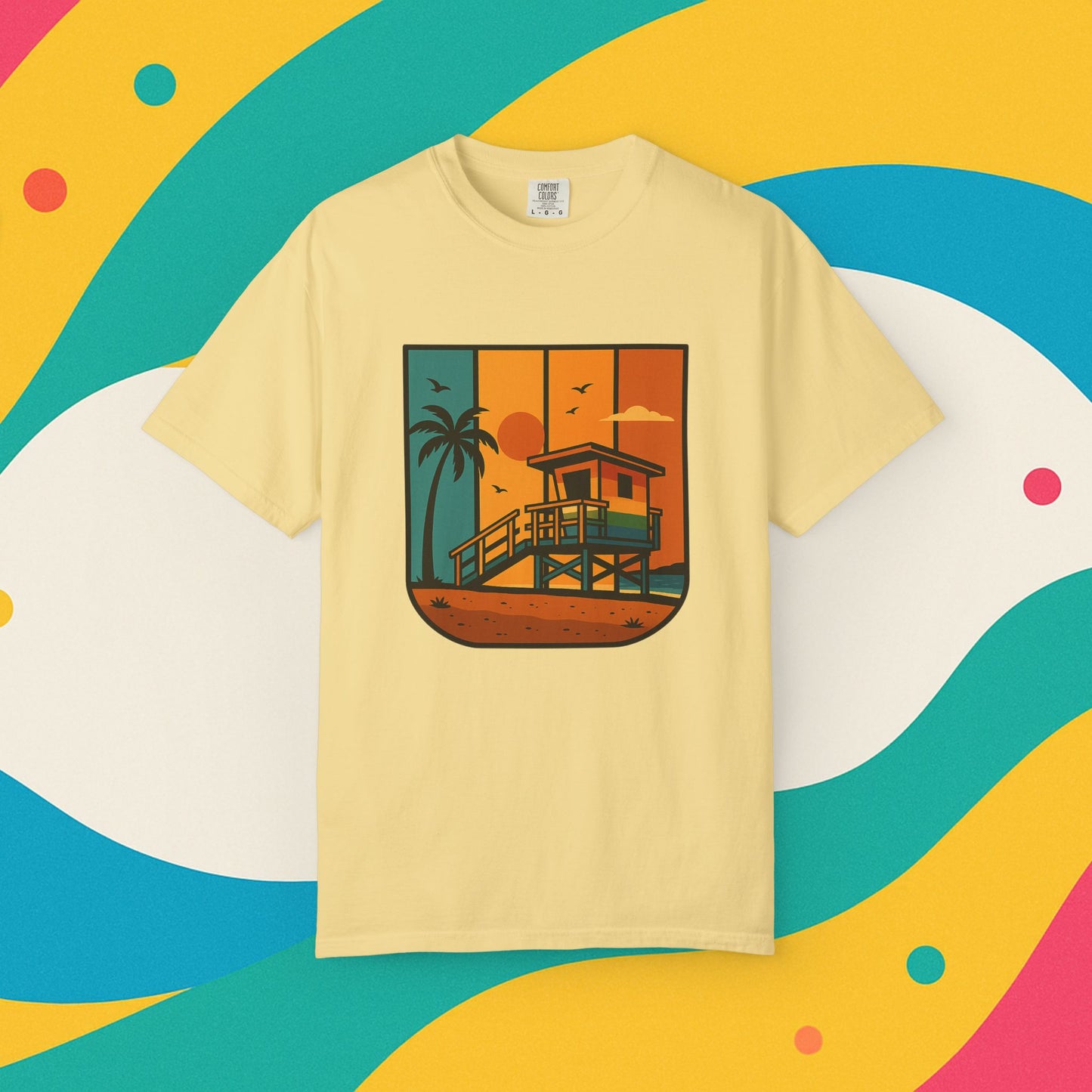 Lifeguard Station Garment-Dyed T-shirt - Progress Over Perfection Design