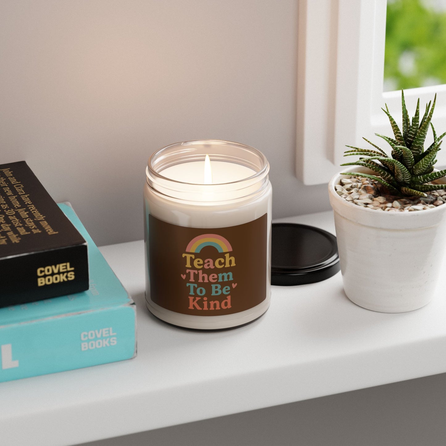 Kindness Rainbow Scented Candle, 9oz | Teach Them To Be Kind | Gifts for Friends, Home Decor, Relaxation, Inspirational Decor, Mindfulness