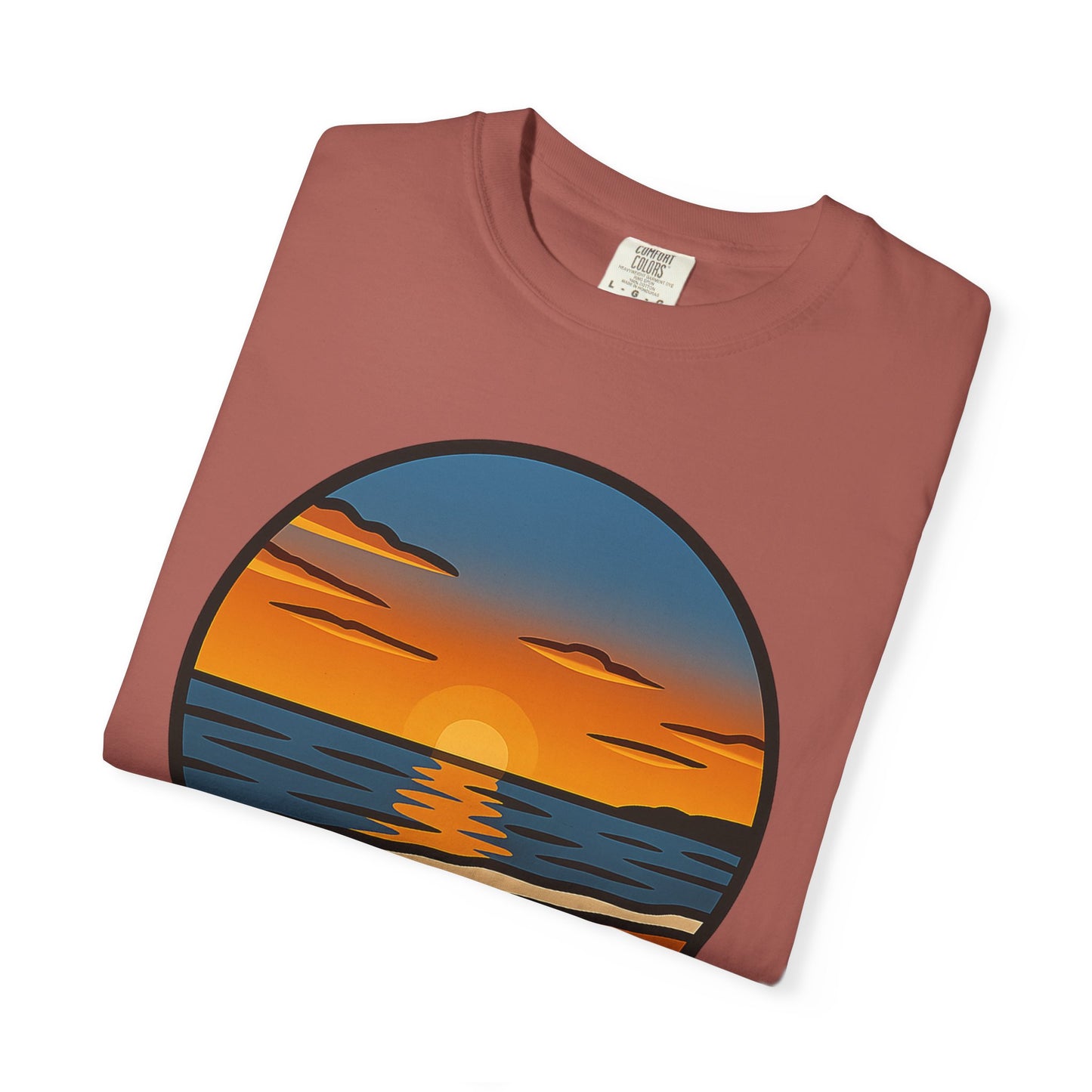 Sunset Garment-Dyed T-shirt - Progress Over Perfection Design