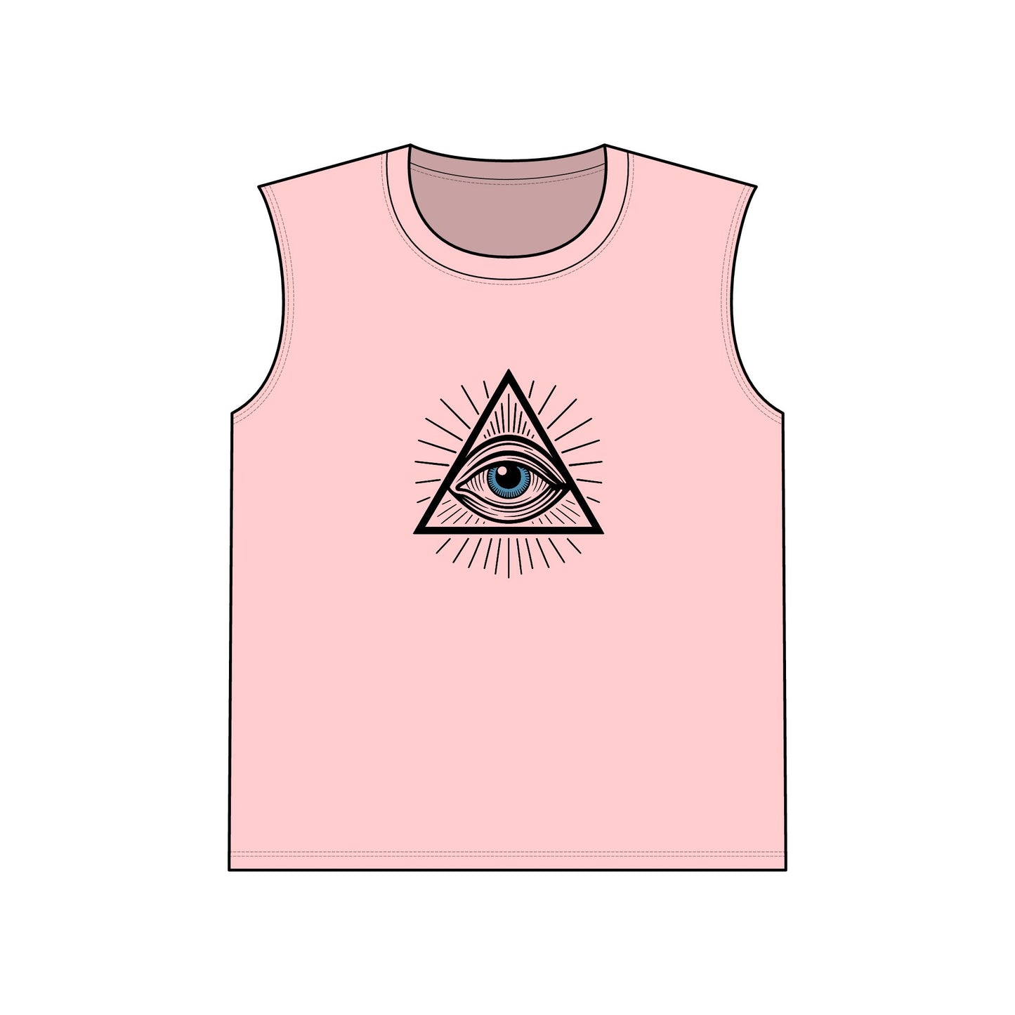 All Seeing Eye Muscle Tank, Summer Tank Top, Casual Sleeveless Shirt, Vacation Wear, Outdoor Fitness Apparel, Gift for Beach Lovers