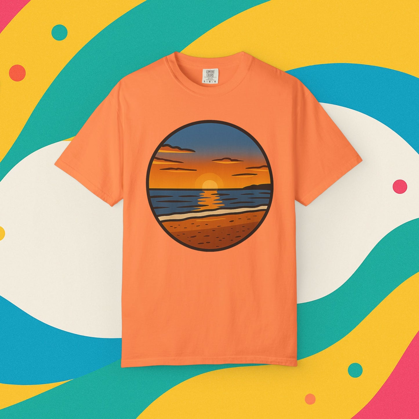 Sunset Garment-Dyed T-shirt - Progress Over Perfection Design