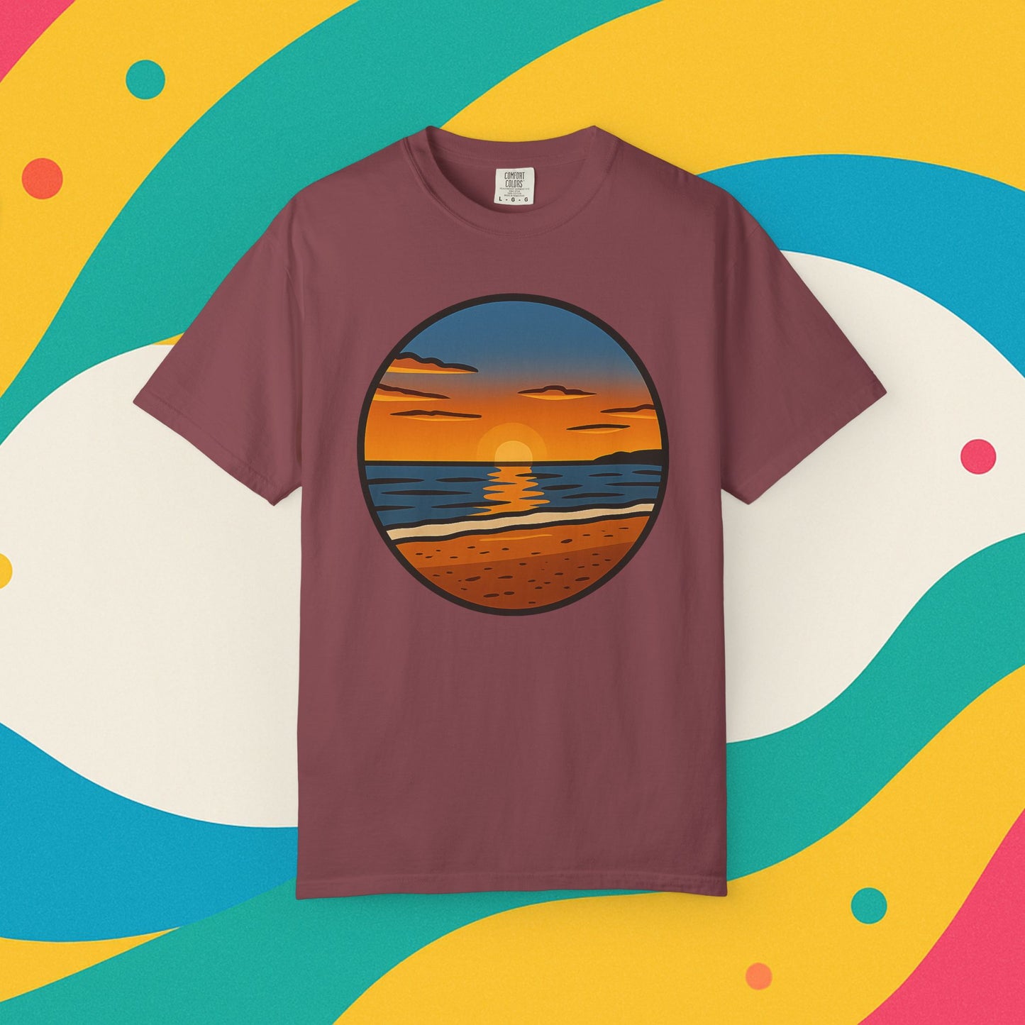 Sunset Garment-Dyed T-shirt - Progress Over Perfection Design