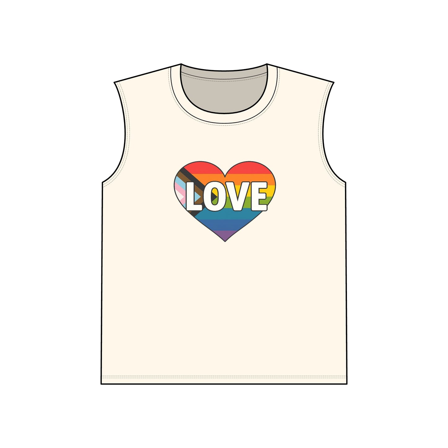 Pride Love Muscle Tank, Summer Tank Top, Casual Sleeveless Shirt, Vacation Wear, Outdoor Fitness Apparel, Gift for Beach Lovers