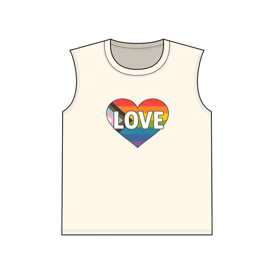 Pride Love Muscle Tank, Summer Tank Top, Casual Sleeveless Shirt, Vacation Wear, Outdoor Fitness Apparel, Gift for Beach Lovers