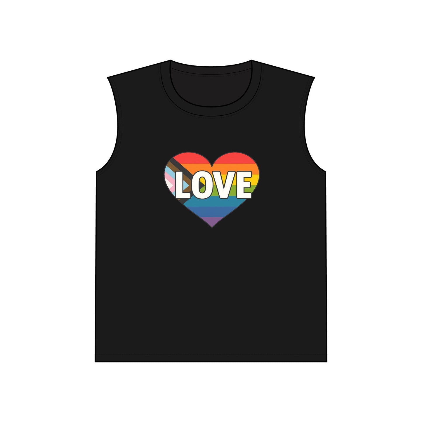 Pride Love Muscle Tank, Summer Tank Top, Casual Sleeveless Shirt, Vacation Wear, Outdoor Fitness Apparel, Gift for Beach Lovers