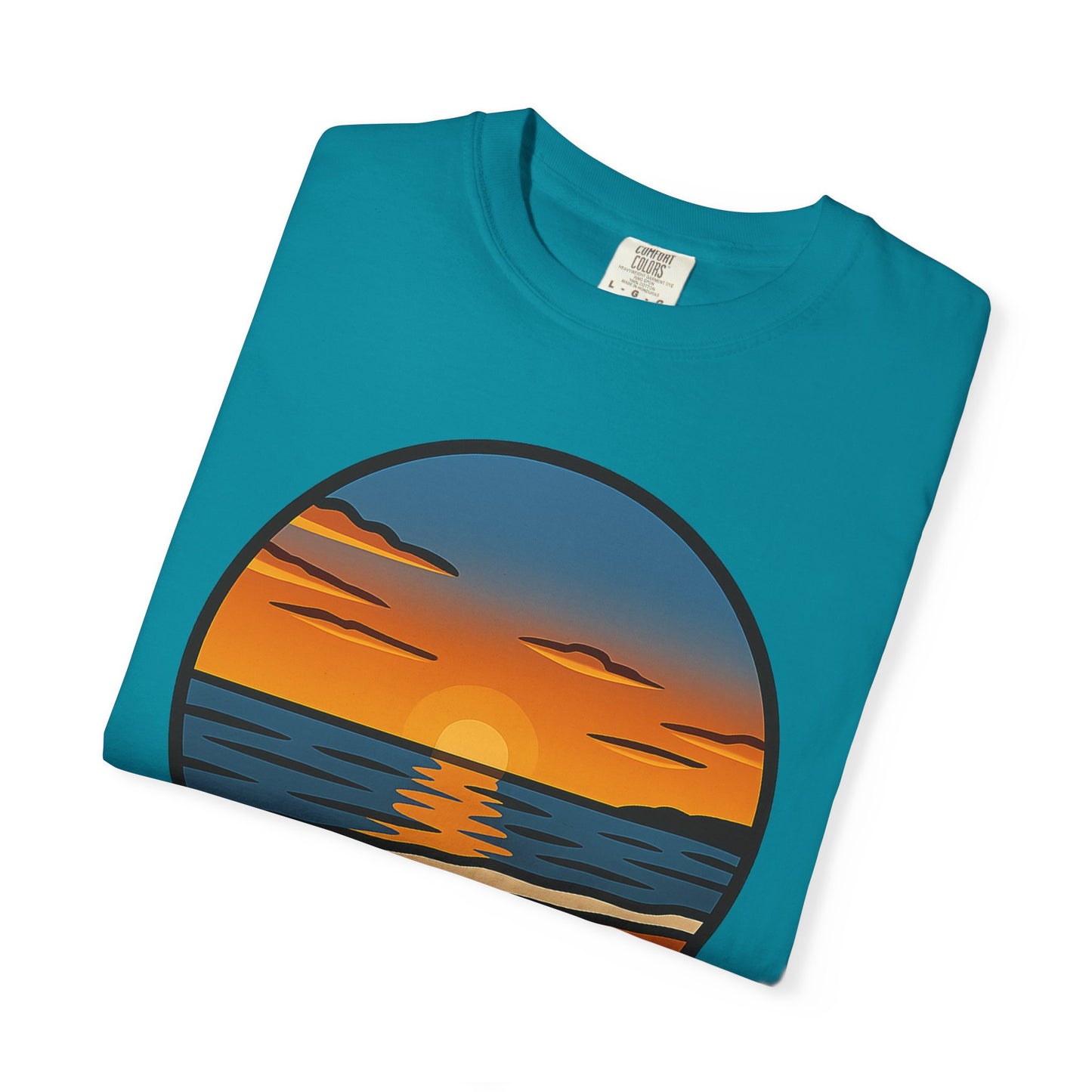 Sunset Garment-Dyed T-shirt - Progress Over Perfection Design