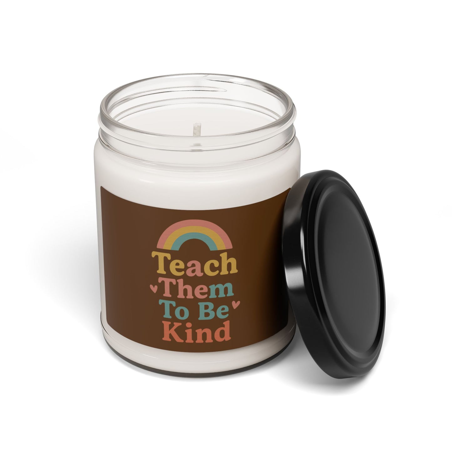 Kindness Rainbow Scented Candle, 9oz | Teach Them To Be Kind | Gifts for Friends, Home Decor, Relaxation, Inspirational Decor, Mindfulness