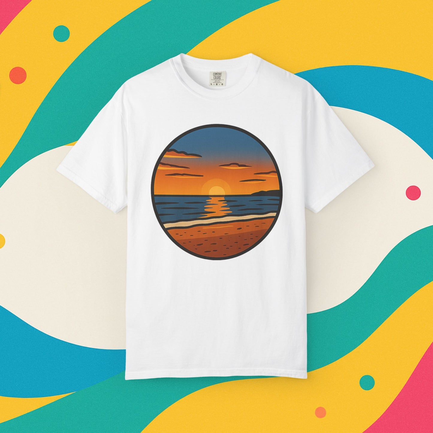 Sunset Garment-Dyed T-shirt - Progress Over Perfection Design