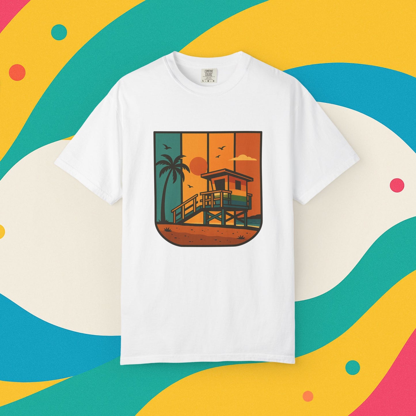Lifeguard Station Garment-Dyed T-shirt - Progress Over Perfection Design