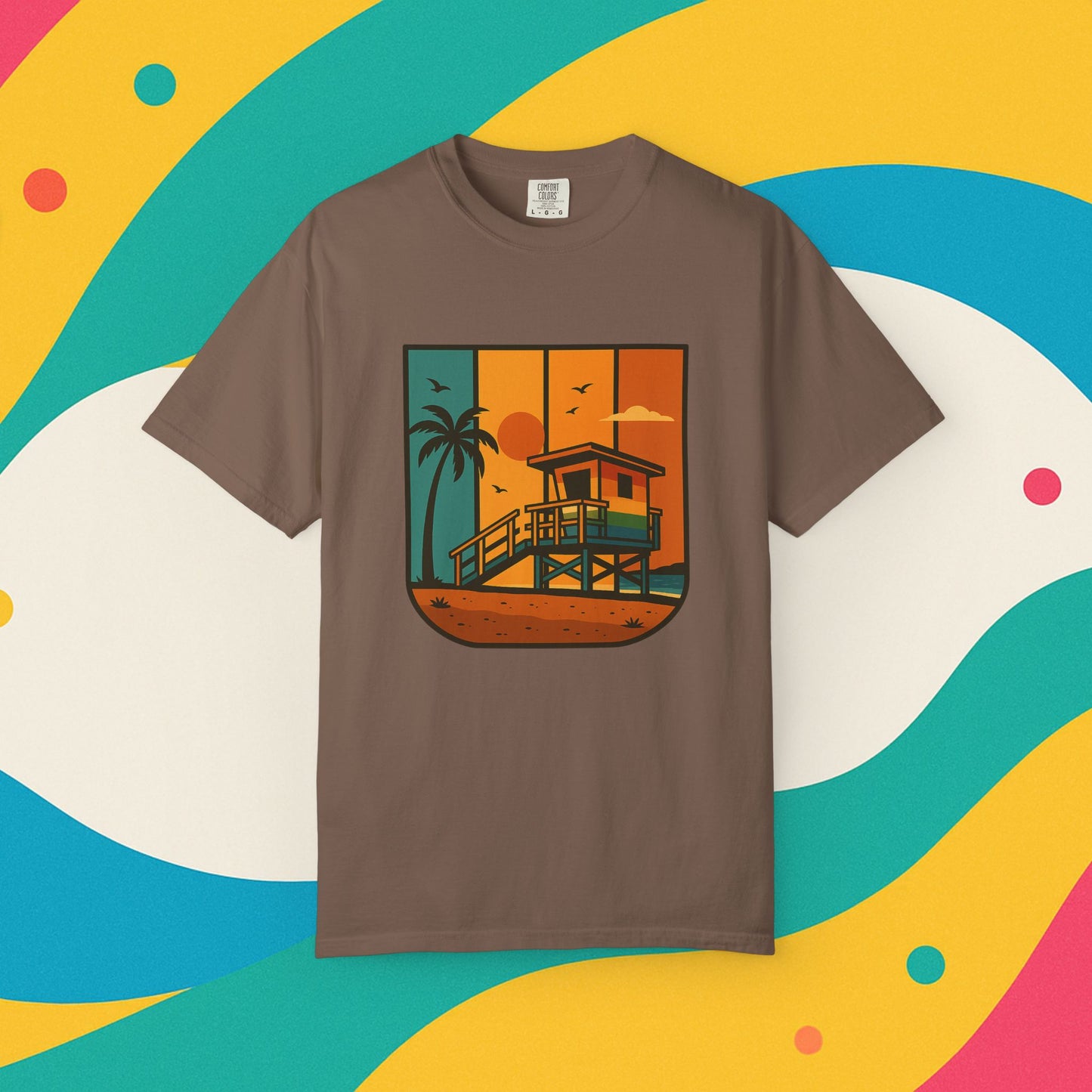 Lifeguard Station Garment-Dyed T-shirt - Progress Over Perfection Design