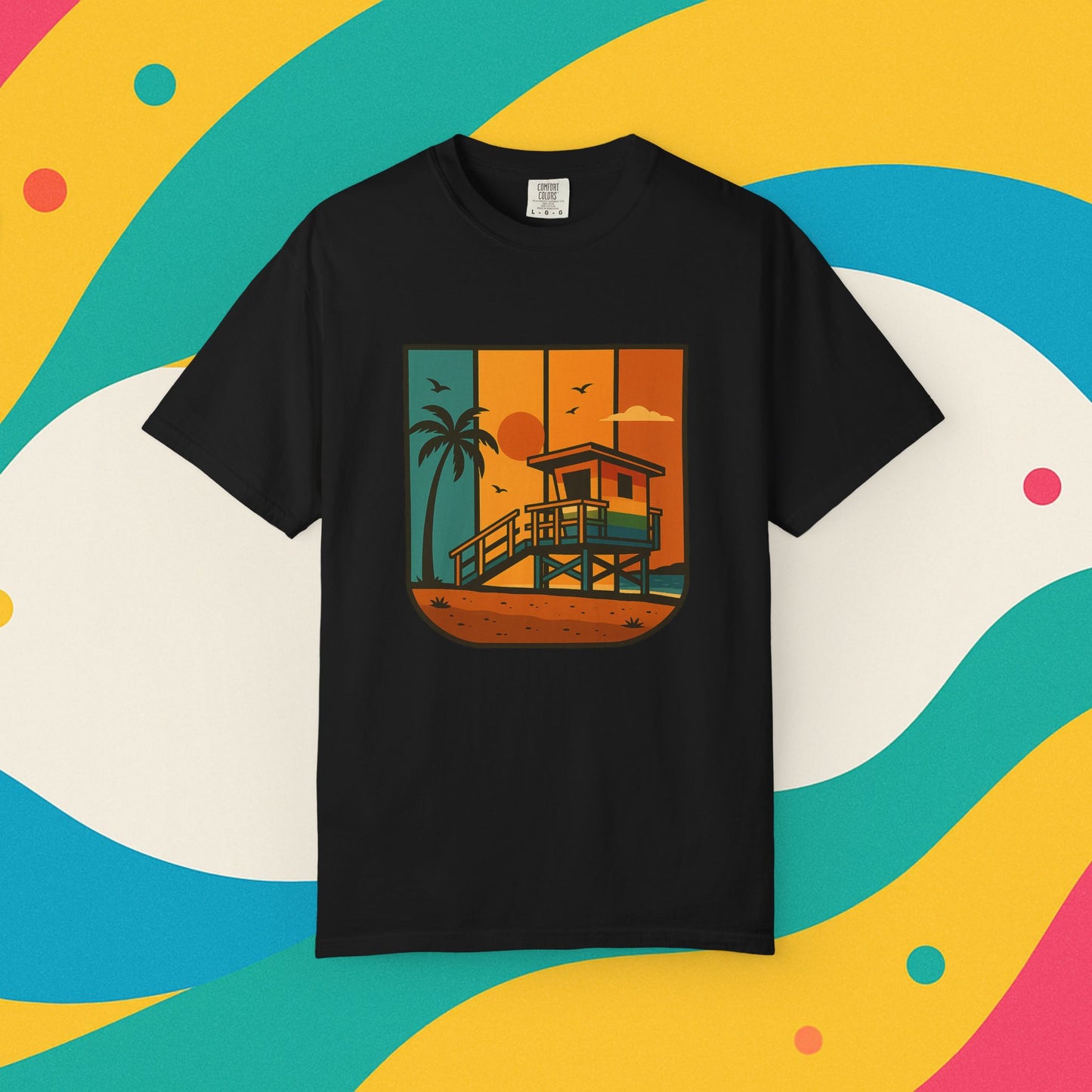 Lifeguard Station Garment-Dyed T-shirt - Progress Over Perfection Design