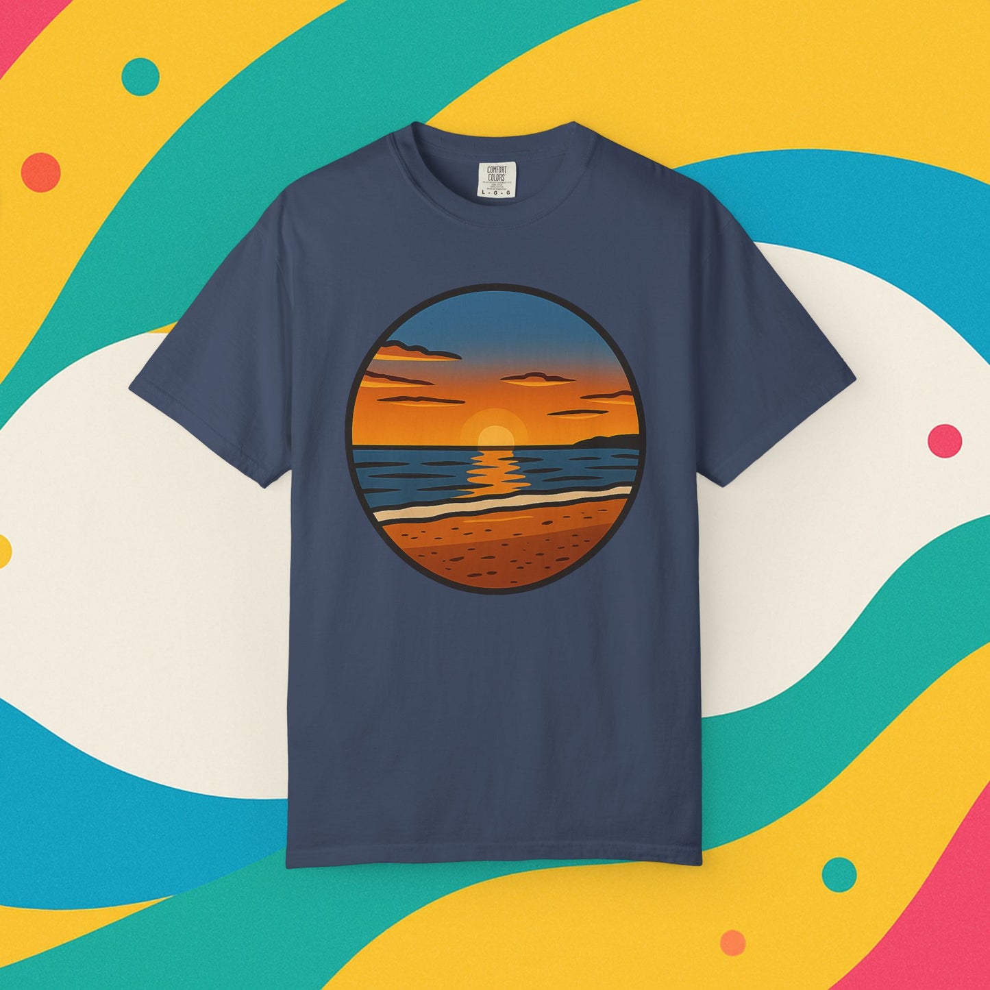 Sunset Garment-Dyed T-shirt - Progress Over Perfection Design