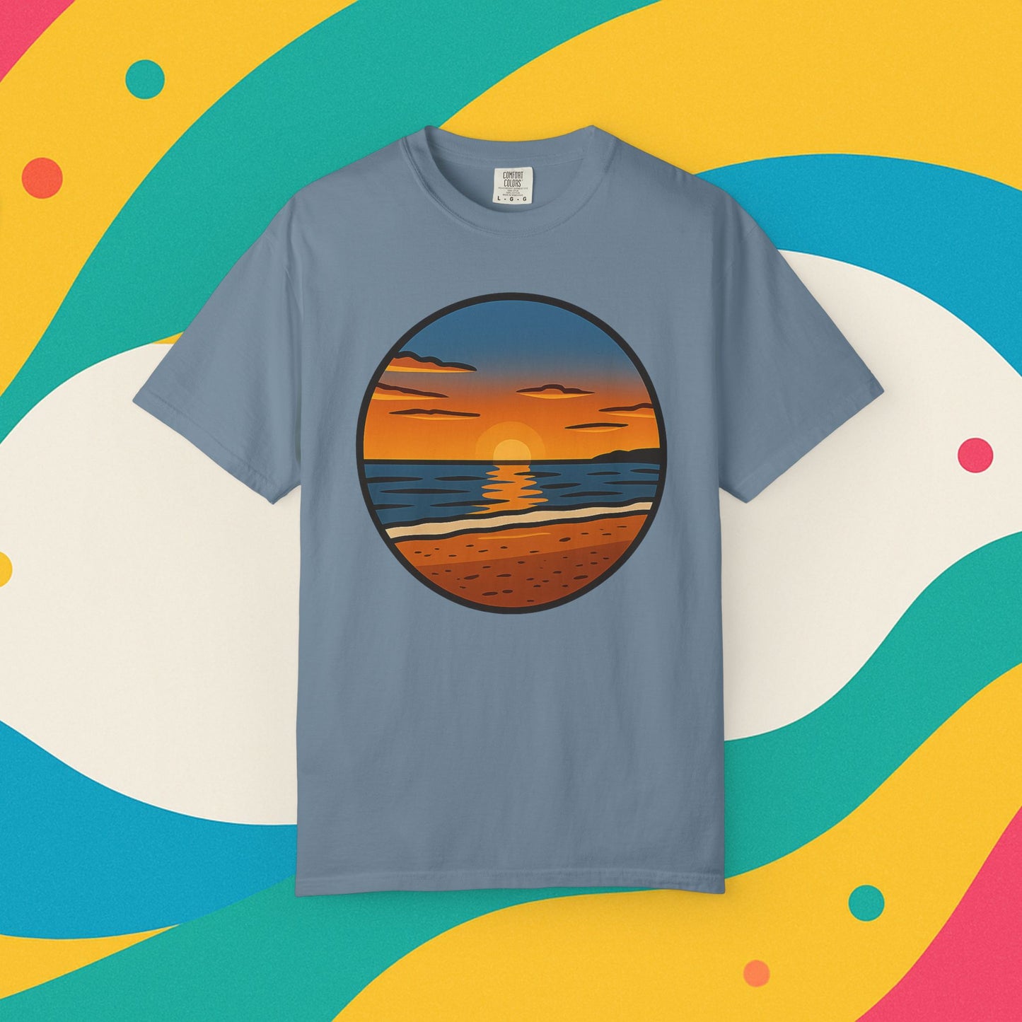 Sunset Garment-Dyed T-shirt - Progress Over Perfection Design