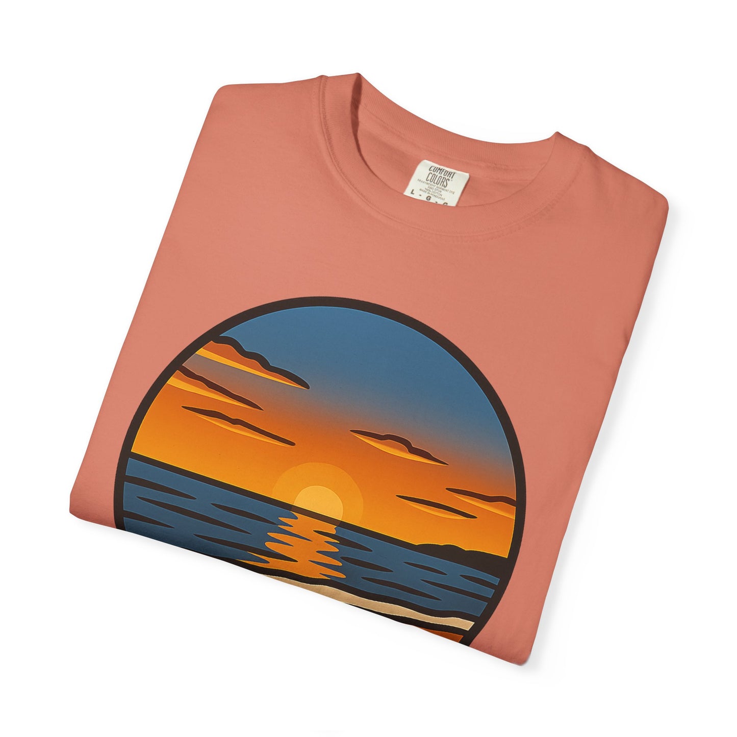 Sunset Garment-Dyed T-shirt - Progress Over Perfection Design