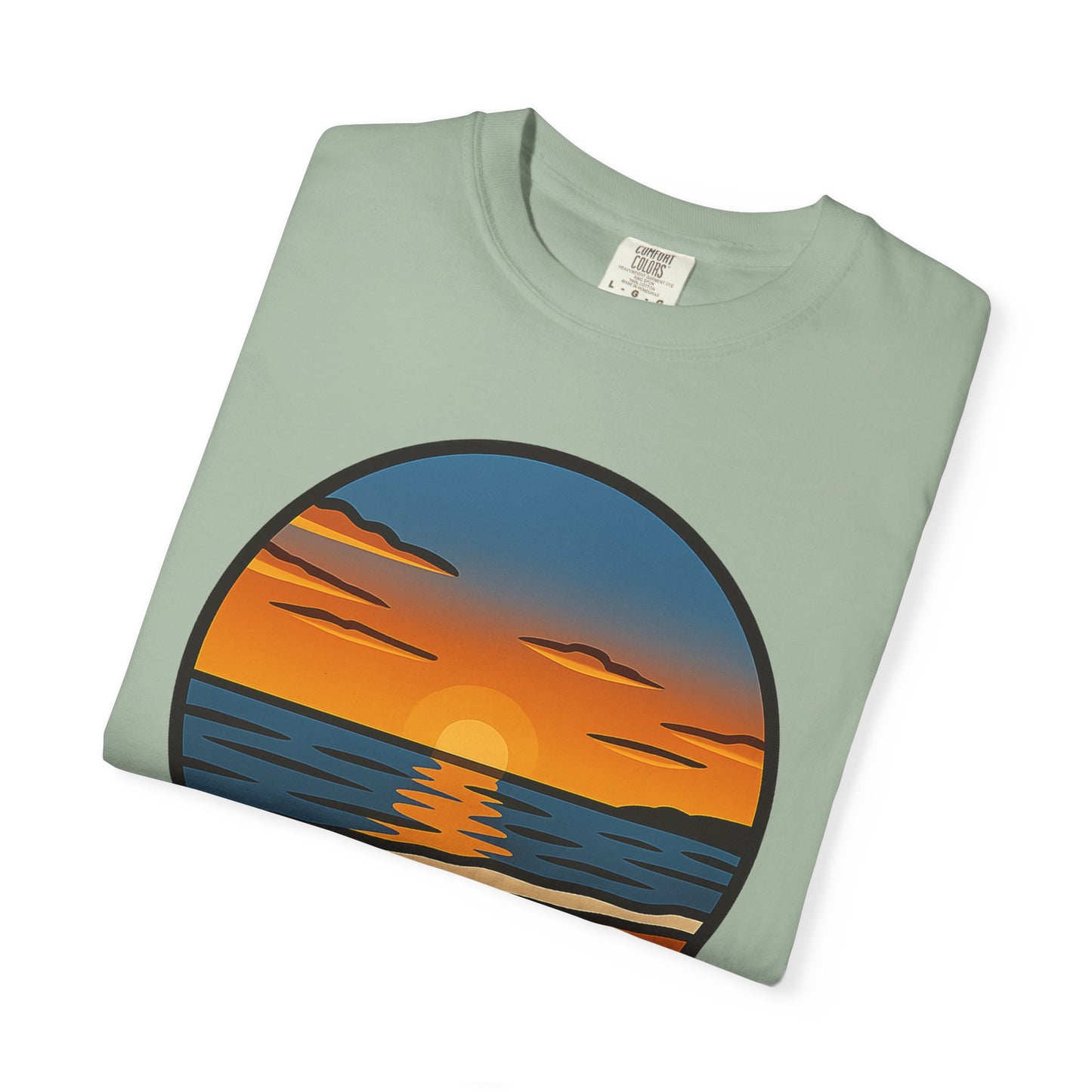 Sunset Garment-Dyed T-shirt - Progress Over Perfection Design