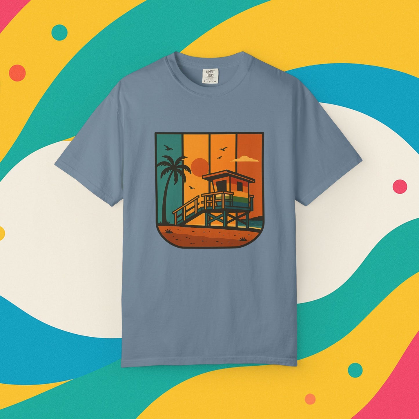 Lifeguard Station Garment-Dyed T-shirt - Progress Over Perfection Design