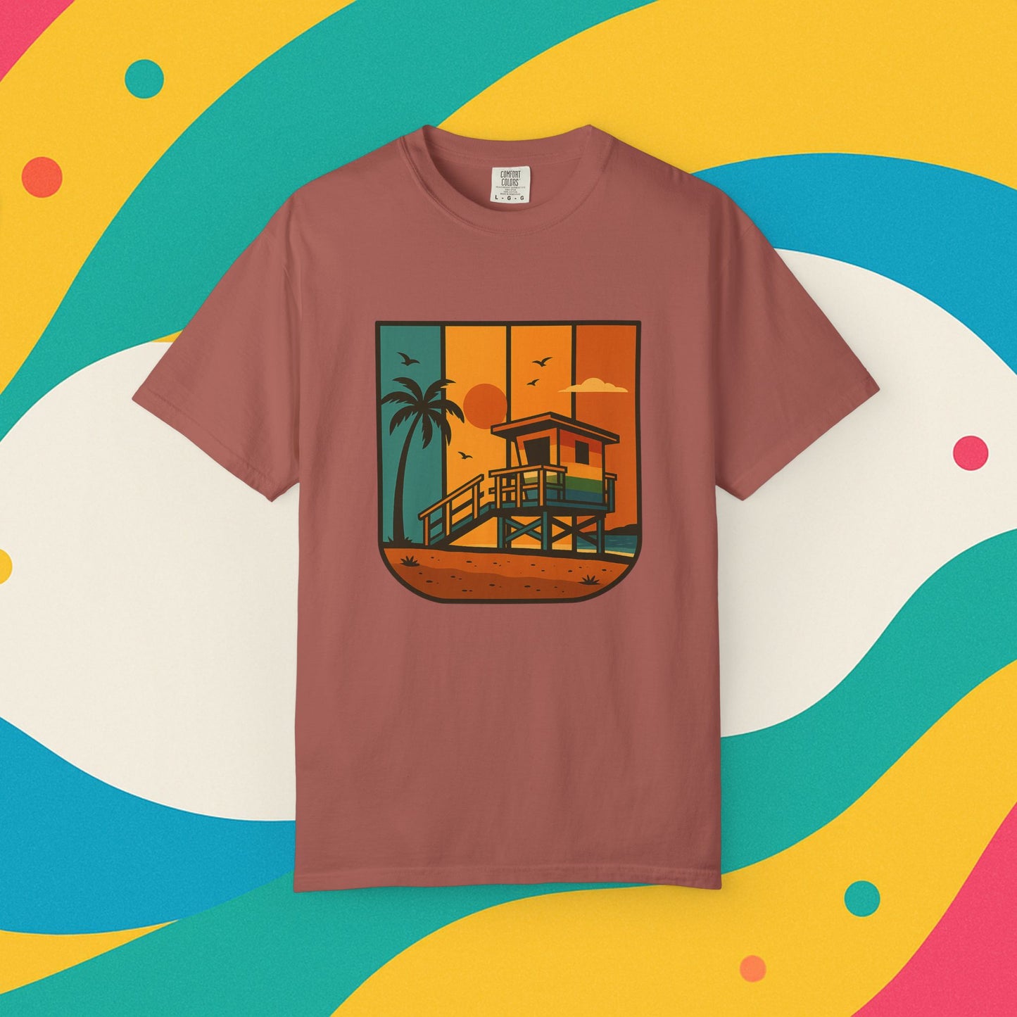 Lifeguard Station Garment-Dyed T-shirt - Progress Over Perfection Design