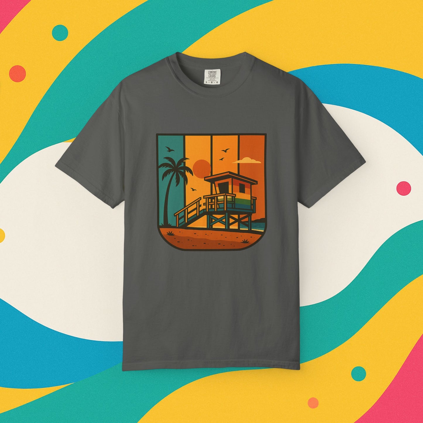 Lifeguard Station Garment-Dyed T-shirt - Progress Over Perfection Design