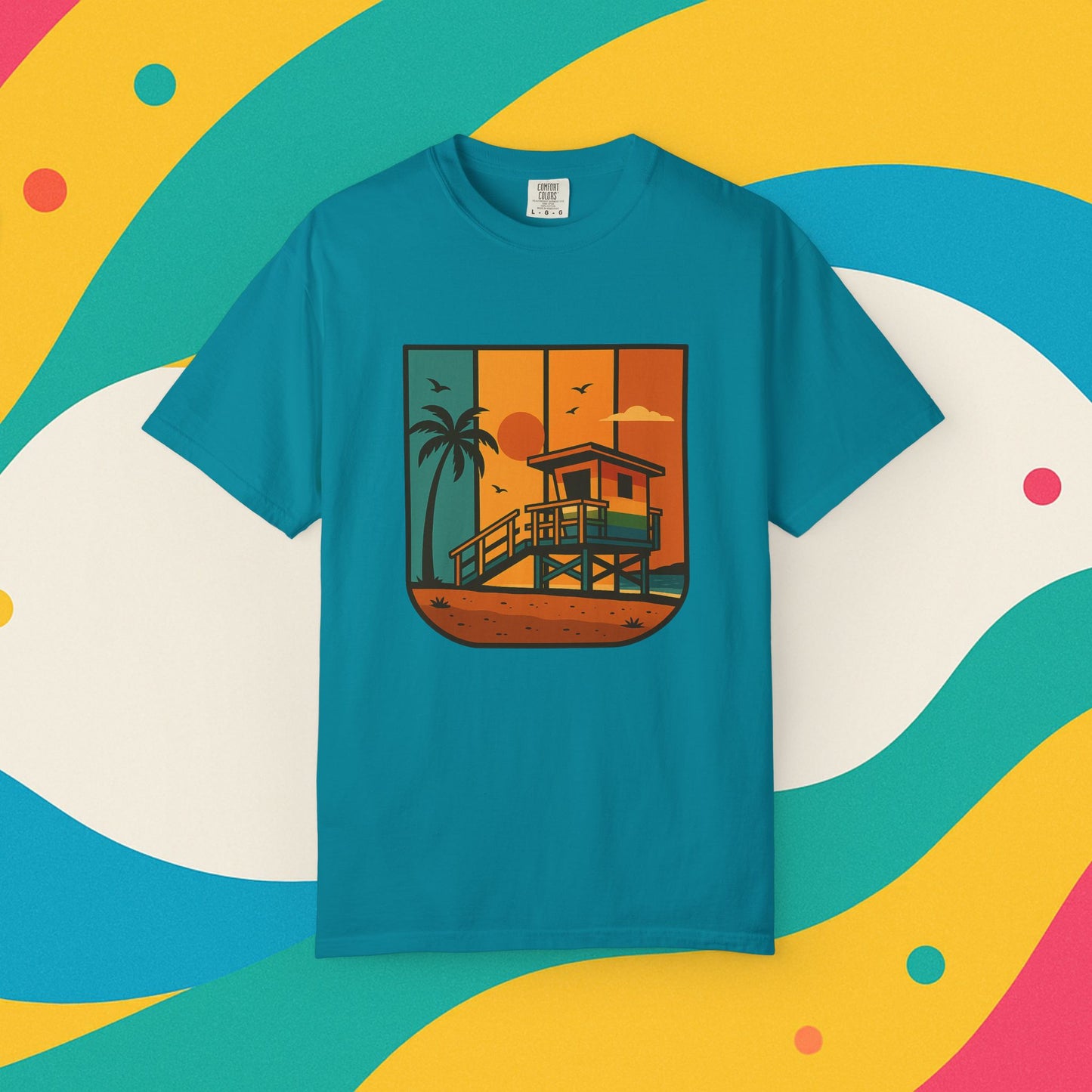 Lifeguard Station Garment-Dyed T-shirt - Progress Over Perfection Design