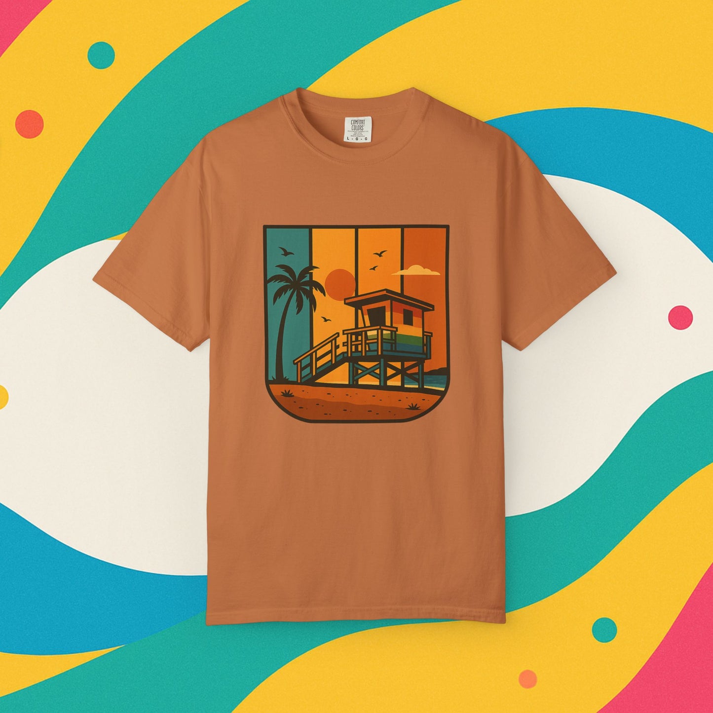 Lifeguard Station Garment-Dyed T-shirt - Progress Over Perfection Design