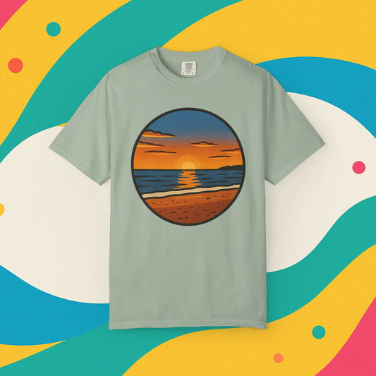 Sunset Garment-Dyed T-shirt - Progress Over Perfection Design