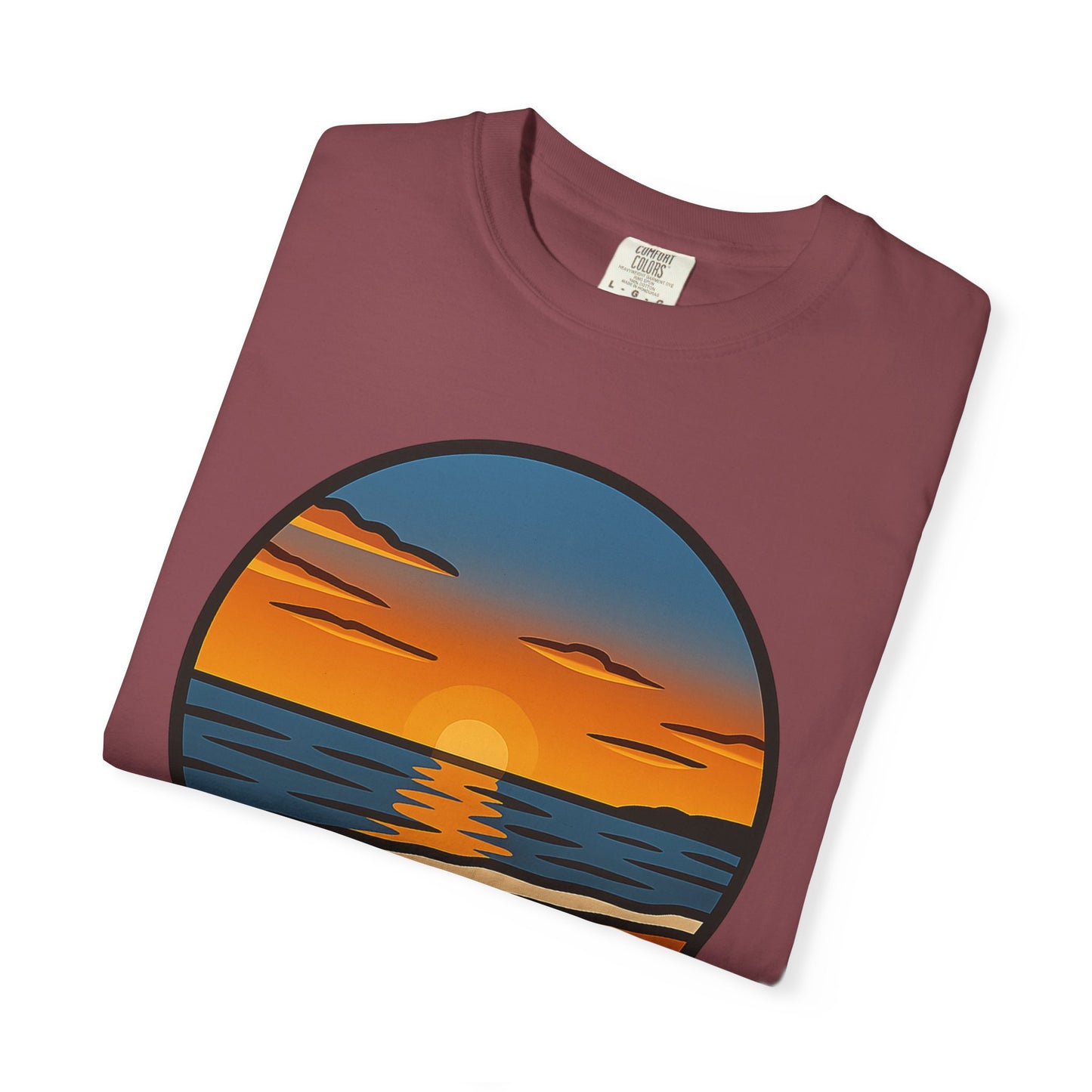 Sunset Garment-Dyed T-shirt - Progress Over Perfection Design