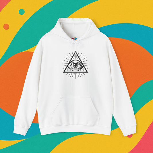 Mystic Eye Hooded Sweatshirt | Unisex Heavy Blend, Cozy Streetwear, Spiritual Gift, Festival Apparel, Everyday Comfort